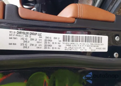 2012 Jeep Grand Cherokee Overland z USA, uszkodzony, nr VIN 1C4RJECT1CC311575